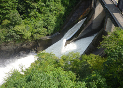 画像：ダムからの放流の様子