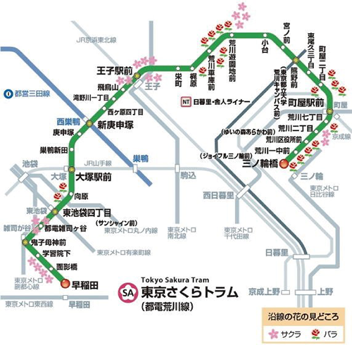 東京さくらトラム路線図