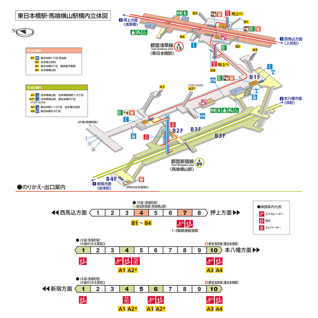 東日本橋駅構内図