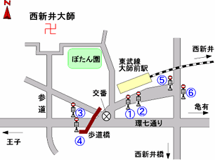 バスのりば（大師前駅）