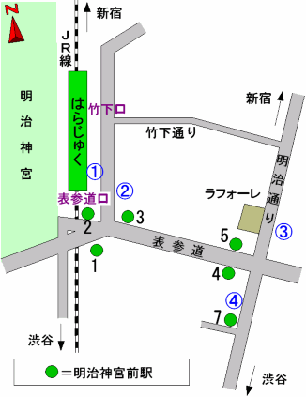 バスのりば（原宿駅）