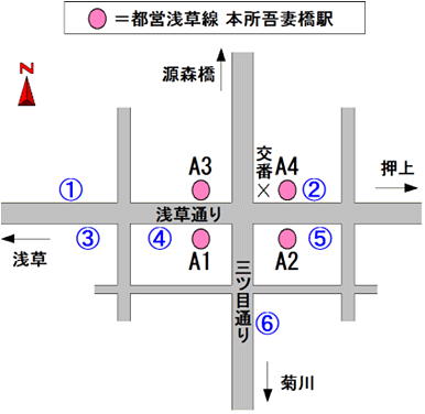 バスのりば（本所吾妻橋駅）