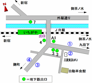 バスのりば（市ヶ谷駅）