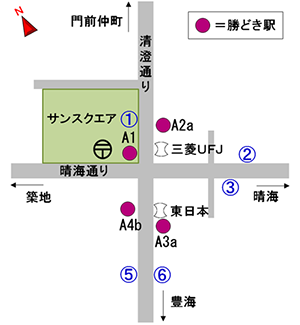 バスのりば（勝どき駅）