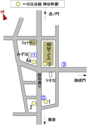 バスのりば（神谷町駅）