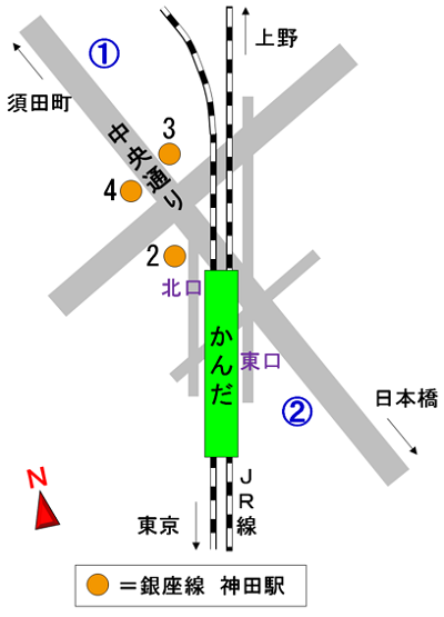 バスのりば（神田駅）