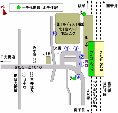 バスのりば（北千住駅）