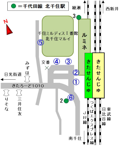 バスのりば（北千住駅）