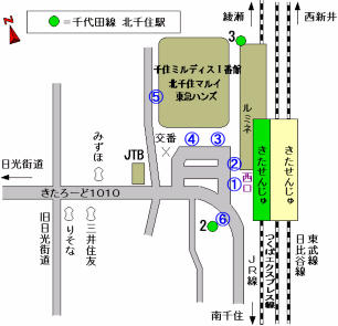 バスのりば（北千住駅）