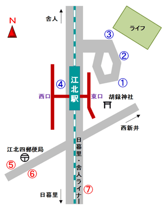 バスのりば（江北駅前）