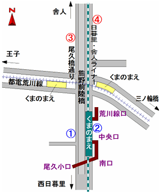 バスのりば（熊野前駅）