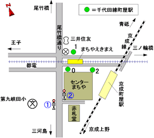 バスのりば（町屋駅）