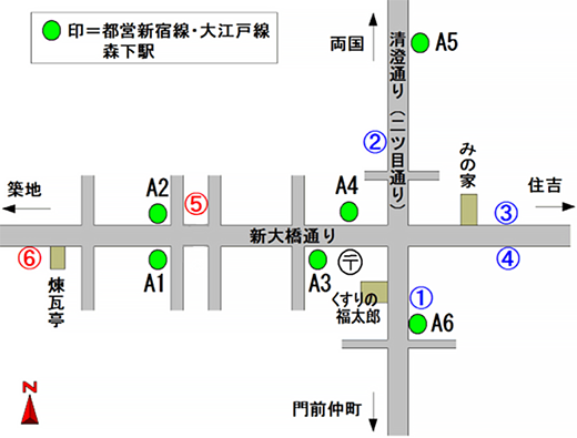 バスのりば（森下駅）