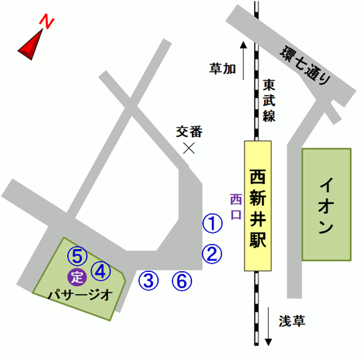 バスのりば（西新井駅）