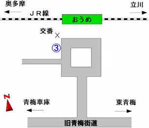 バスのりば（青梅駅）