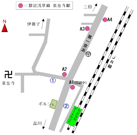 バスのりば（泉岳寺駅）