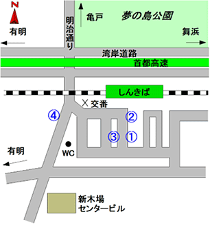 バスのりば（新木場駅）