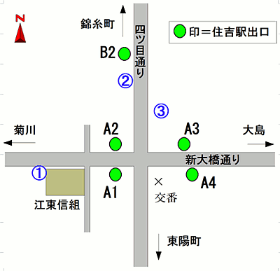 バスのりば（住吉駅）