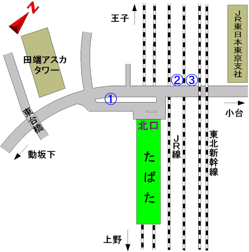 バスのりば（田端駅）