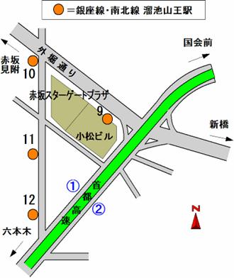 溜池山王駅の地図 東京都交通局