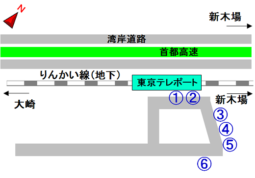 バスのりば（東京テレポート駅）