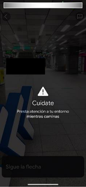 imagen：⑦ Se mostrará una advertencia como función para evitar el uso del teléfono inteligente mientras uno camina.