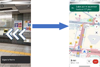 imagen：Cuando inclina su teléfono inteligente, cambia a la pantalla del mapa.