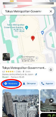 image：② Sélectionnez « Itinéraire »