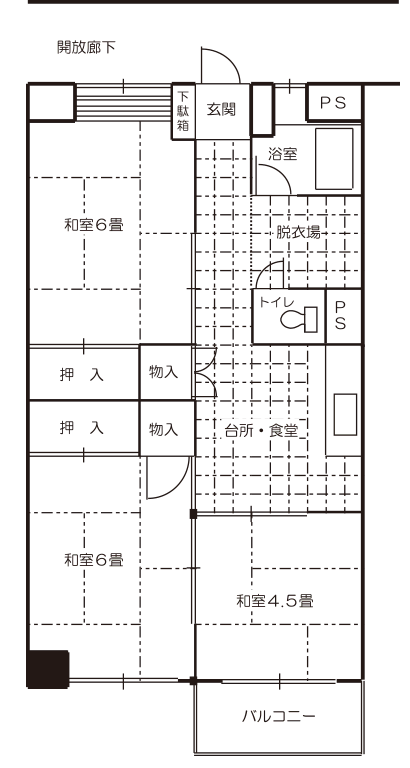 葛西寮世帯用居室間取り