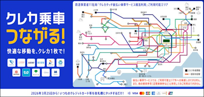 画像：クレジットカード等のタッチ決済による後払い乗車サービスの相互利用開始