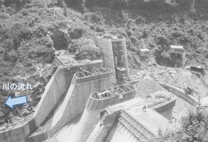 【写真】ダム建設中(昭和37年)