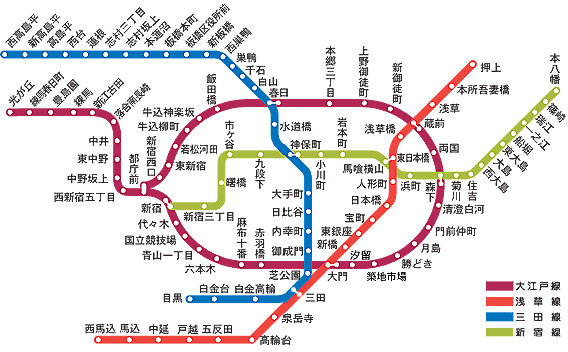 都営地下鉄　エリアマップ