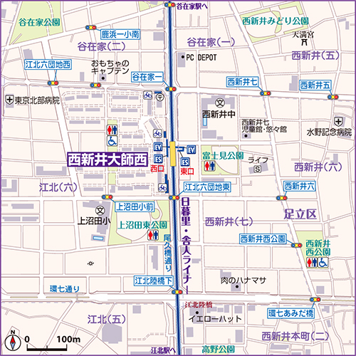 地図：西新井大師西