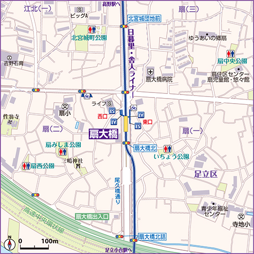 地図:扇大橋 | 東京都交通局