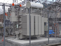 画像：多摩川第三発電所の主要変圧器