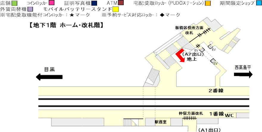 画像：地下1階 ホーム・改札階