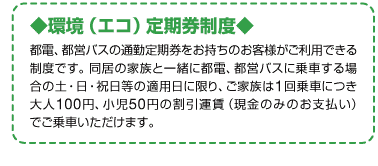 環境（エコ）定期券制度の説明