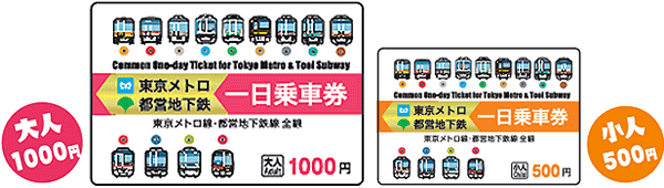 都営地下鉄・東京メトロ共通一日乗車券