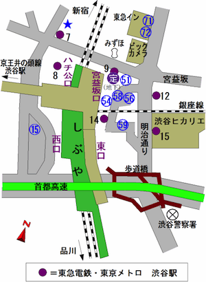 渋谷駅東口周辺地図