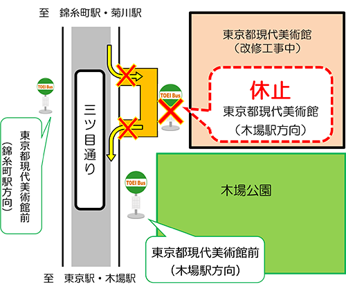 東京都現代美術館の周辺図