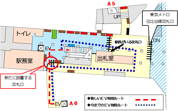 浅草線「人形町駅」構内図