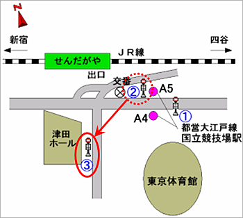 画像：千駄ヶ谷駅 のりば案内図