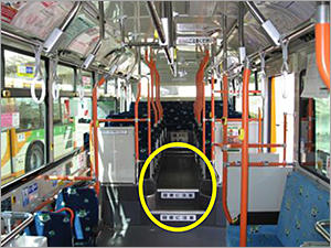 Image: The raised area at the rear of non-step buses