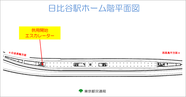 画像：日比谷駅ホーム階平面図