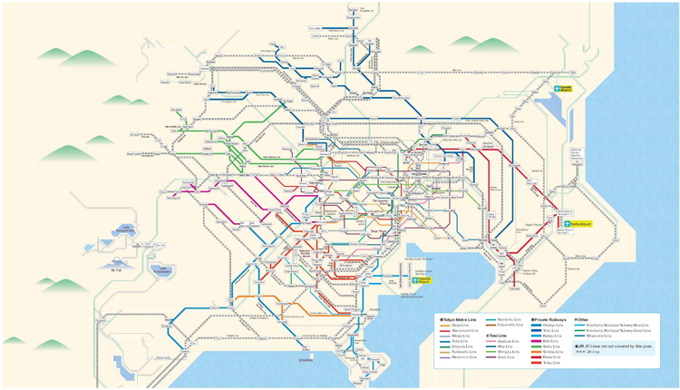 画像：Greater Tokyo Pass　マップ