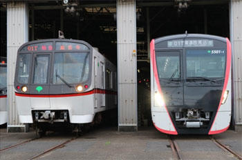 画像：現在の浅草線車両（5300形・5500形）