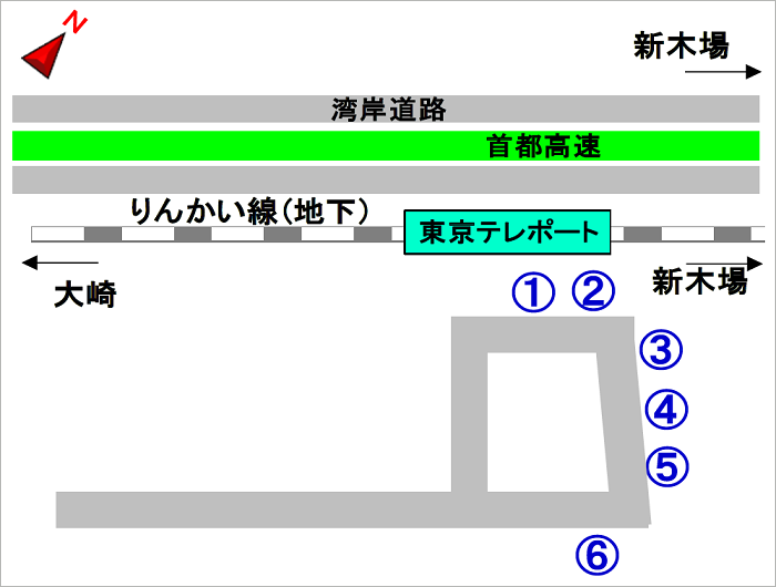 画像:東京テレポート駅前乗り場停留所