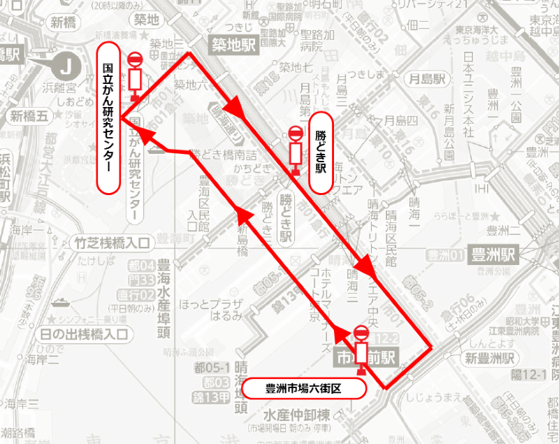 有料臨時循環バス路線図