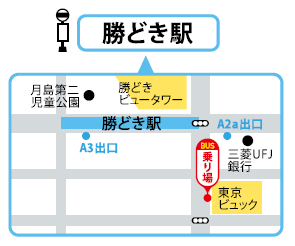 勝どき駅のりば案内図