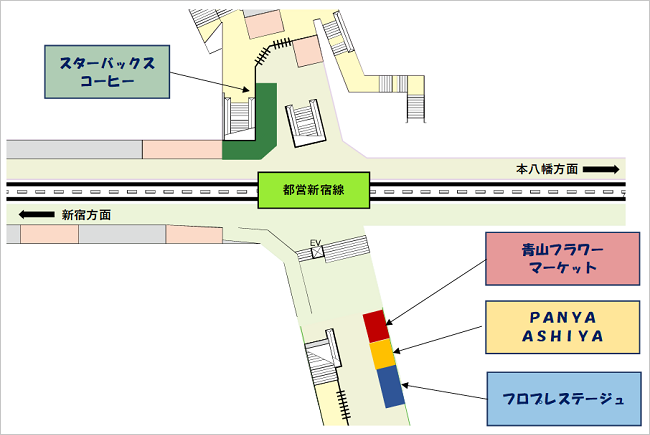 画像：都営神保町駅地下1階改札内